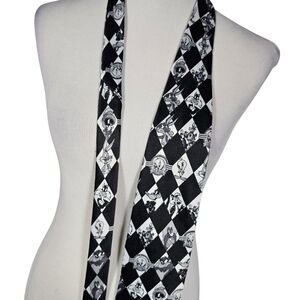 Looney Tunes Stamp Collection USPS Black and White Checkered Tie Necktie
